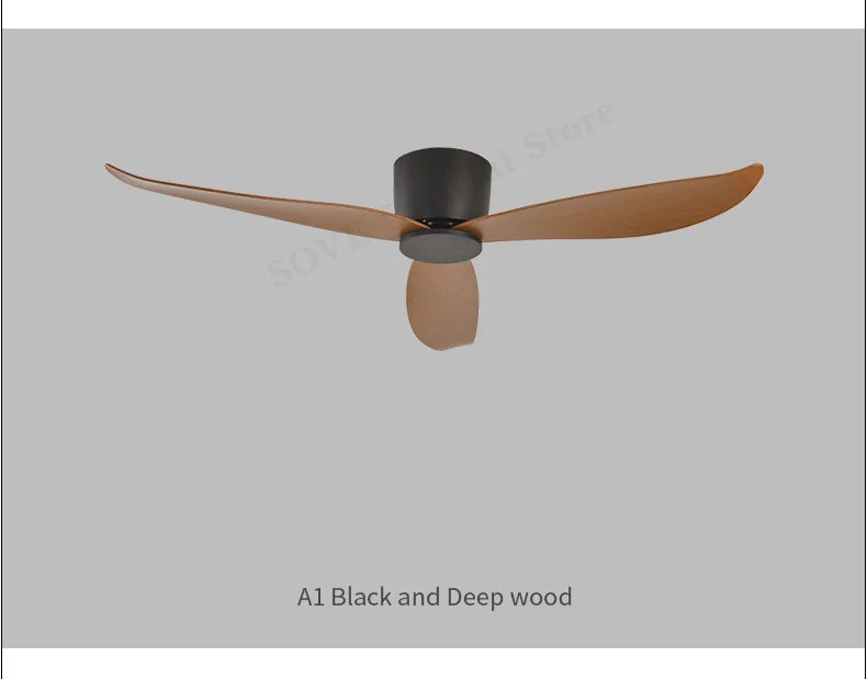 SOVE Modern Black White Low Floor DC Motor 30W Ceiling Fans With Remote Control Simple Ceiling Fan Without Light Home Fan 220V