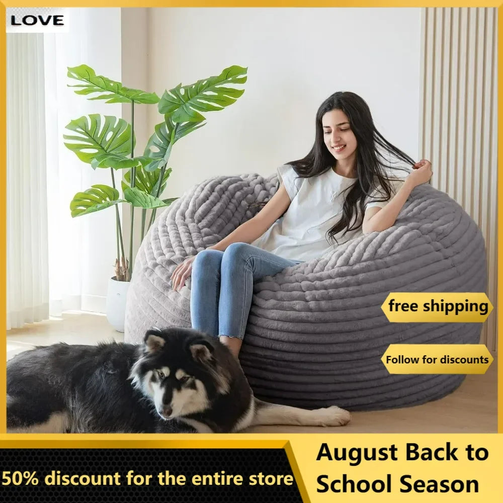 Bean Bag Chair Bed for Adults, Convertible Beanbag Folds From Lazy Chair To Floor Mattress Bed, Large Floor Sofa Couch