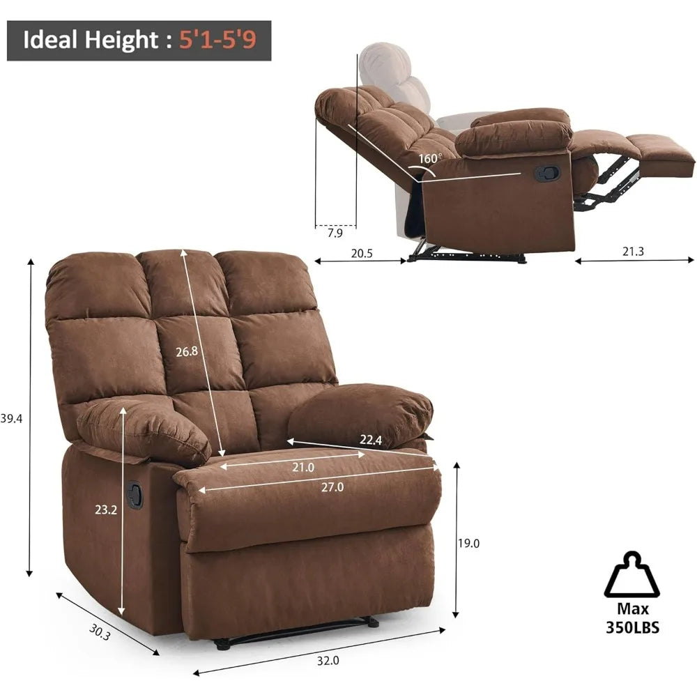 Fill in large manual adult rocking chairs and lounge chairs, soft cushioned living room lounge chairs and sofa chairs