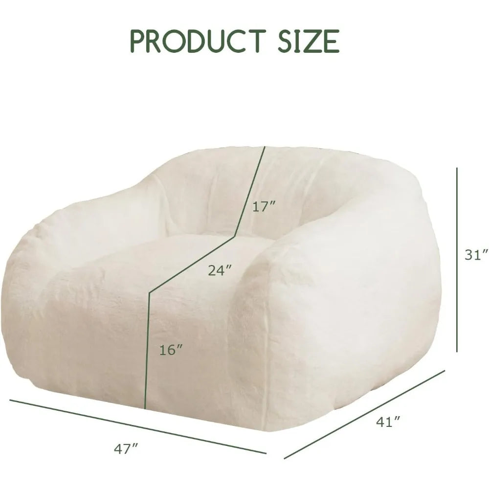 Bean Bag Chair , Big Comfy Sofa Chair for Bedroom Living Room, Bean Bag Lazy Chair for Adults with Armrests