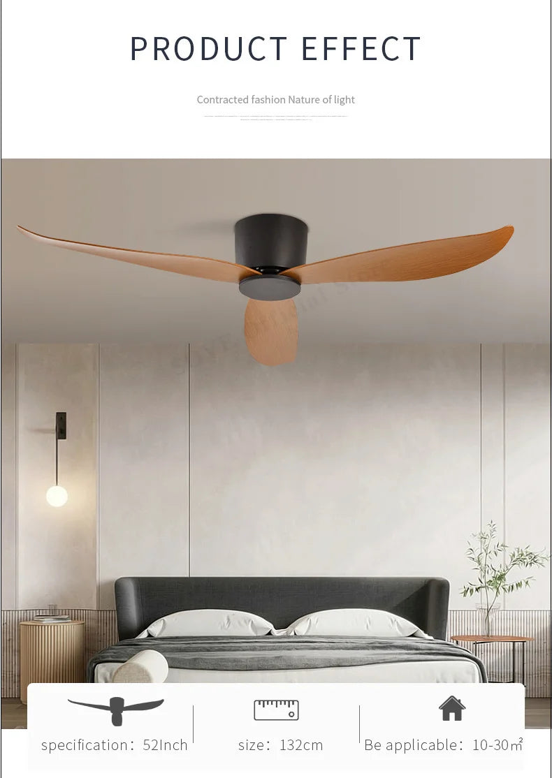 SOVE Modern Black White Low Floor DC Motor 30W Ceiling Fans With Remote Control Simple Ceiling Fan Without Light Home Fan 220V