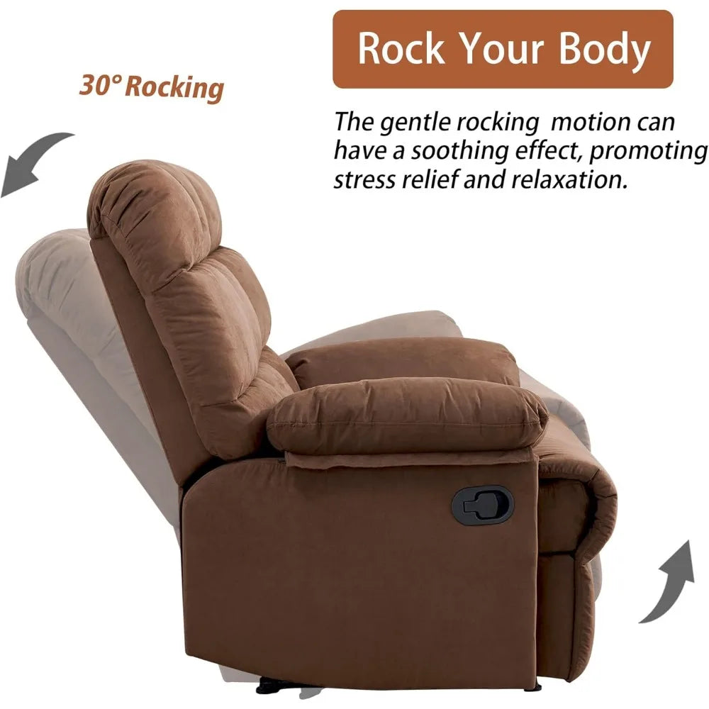 Fill in large manual adult rocking chairs and lounge chairs, soft cushioned living room lounge chairs and sofa chairs