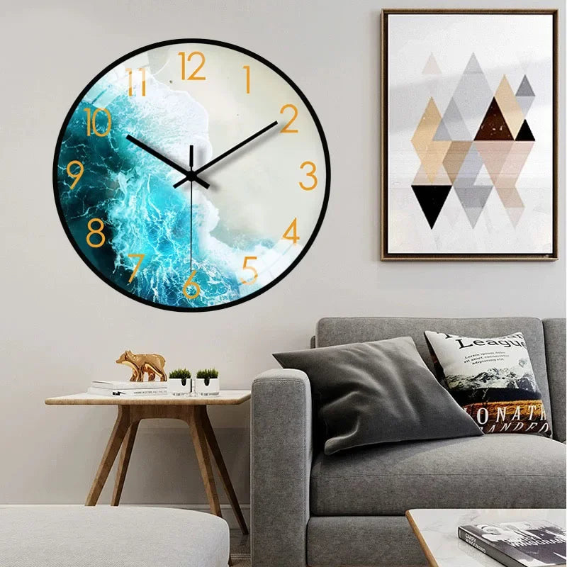 Elegant 8-inch wall clock in the style of modern fashion, perfect for any living room or office.