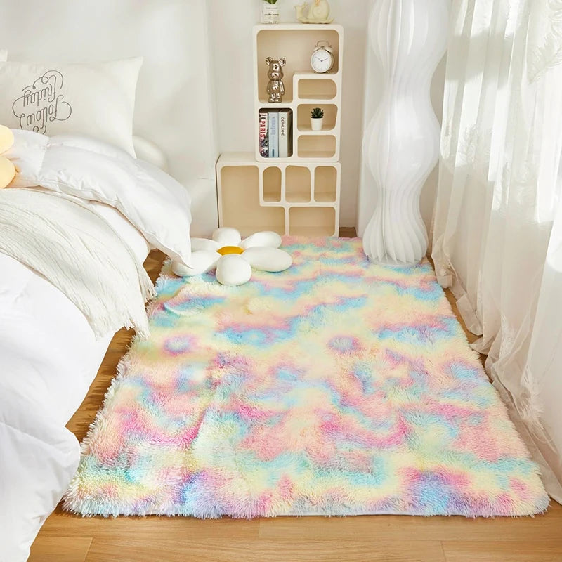 Carpet Living Room Tie-dye Carpets Soft And Fluffy Room Mats large Size Living Room Kid's Bedroom Play Cushion    variety of size and colors