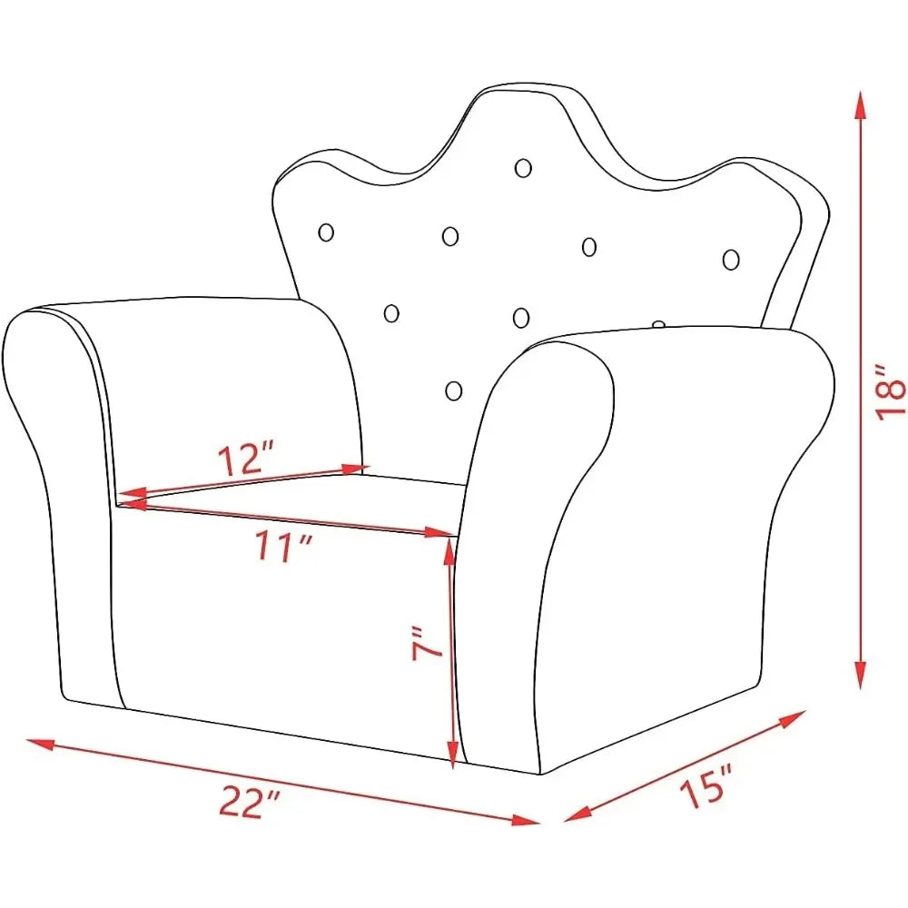 Kids Sofa Chair with Ottoman Set, PVC Leather Kids Armchair with Footstool, Small Toddler Couch Couch with Wooden Frame for