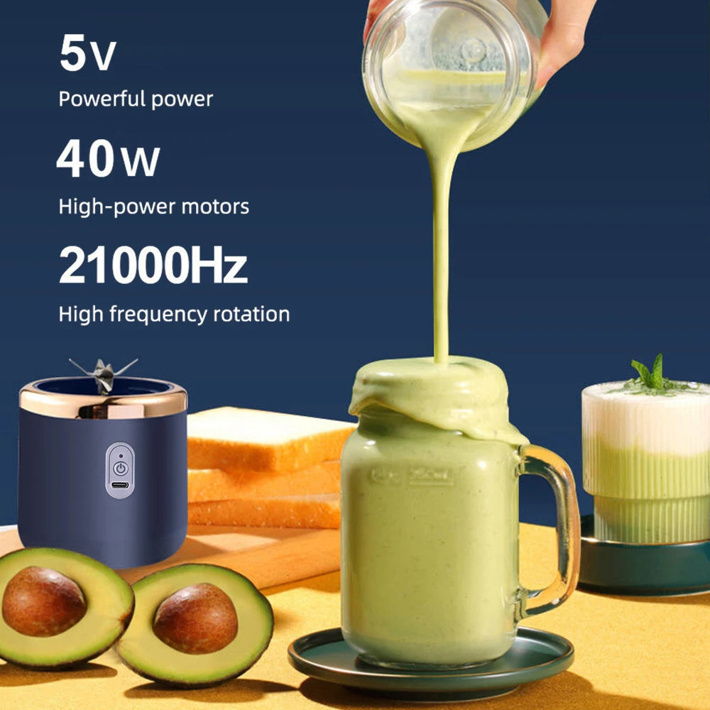 Portable Small Electric Juicer with Stainless Steel Blades