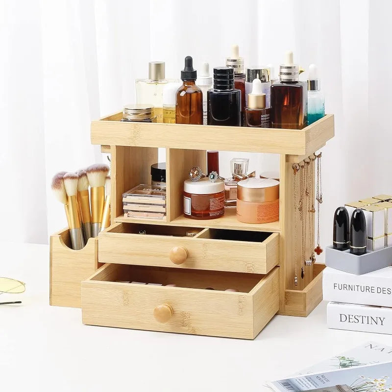 Multi-Function Make-Up Box Stand for Vanity, Desk, and Bathroom