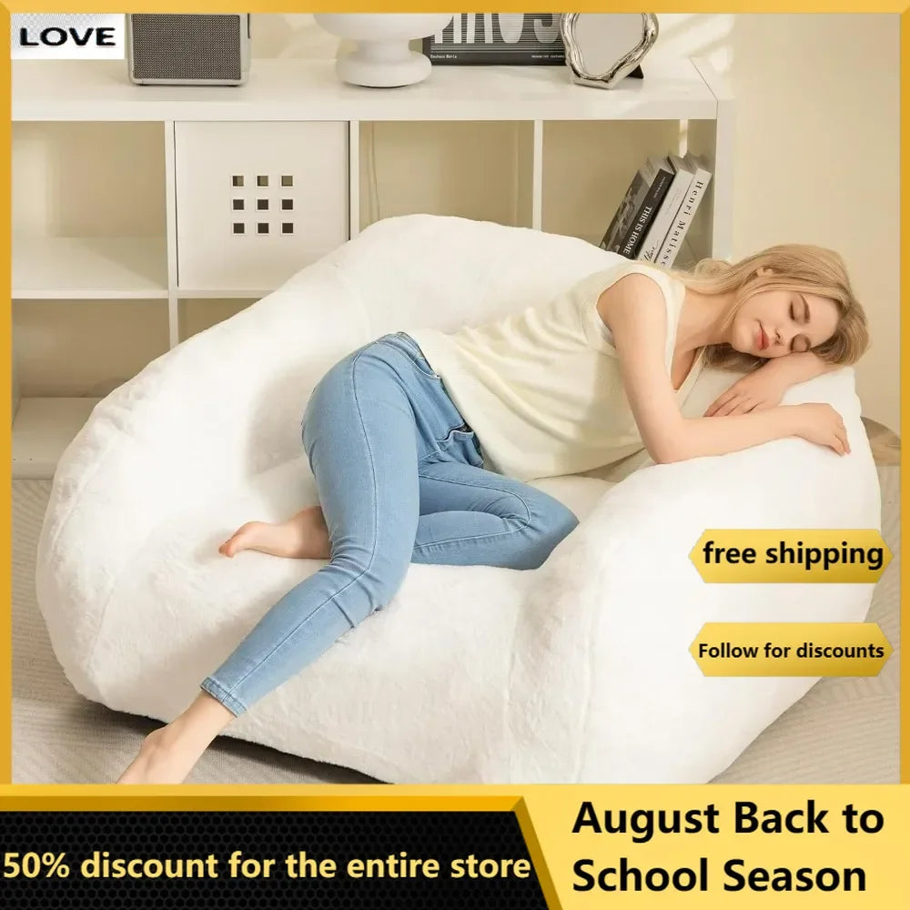 Bean Bag Chair , Big Comfy Sofa Chair for Bedroom Living Room, Bean Bag Lazy Chair for Adults with Armrests