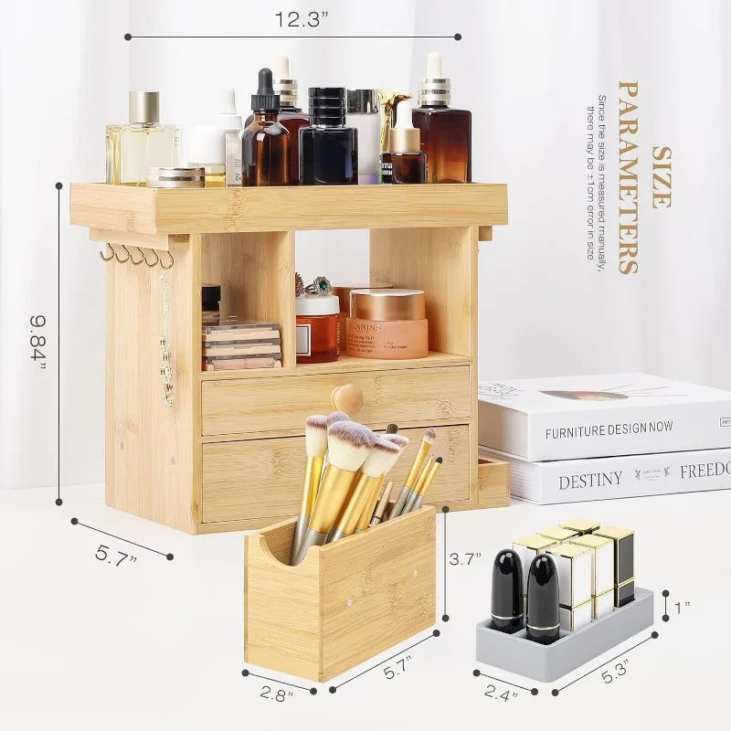 Multi-Function Make-Up Box Stand for Vanity, Desk, and Bathroom