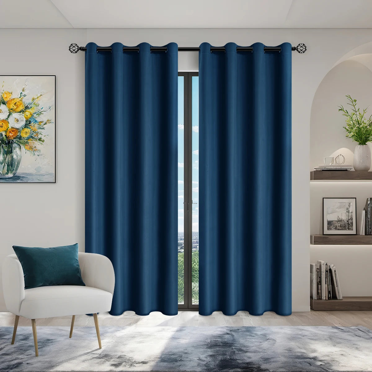 1pc Solid color full shading and sun protection 100% Blackout curtains, bedroom and living room shading curtains