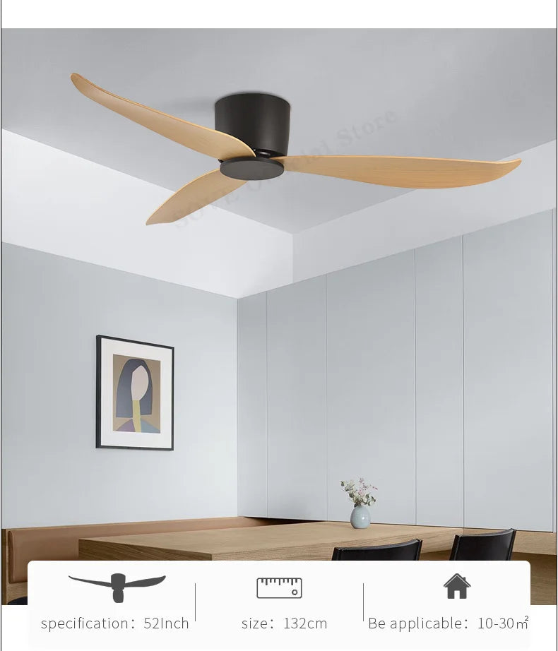 SOVE Modern Black White Low Floor DC Motor 30W Ceiling Fans With Remote Control Simple Ceiling Fan Without Light Home Fan 220V