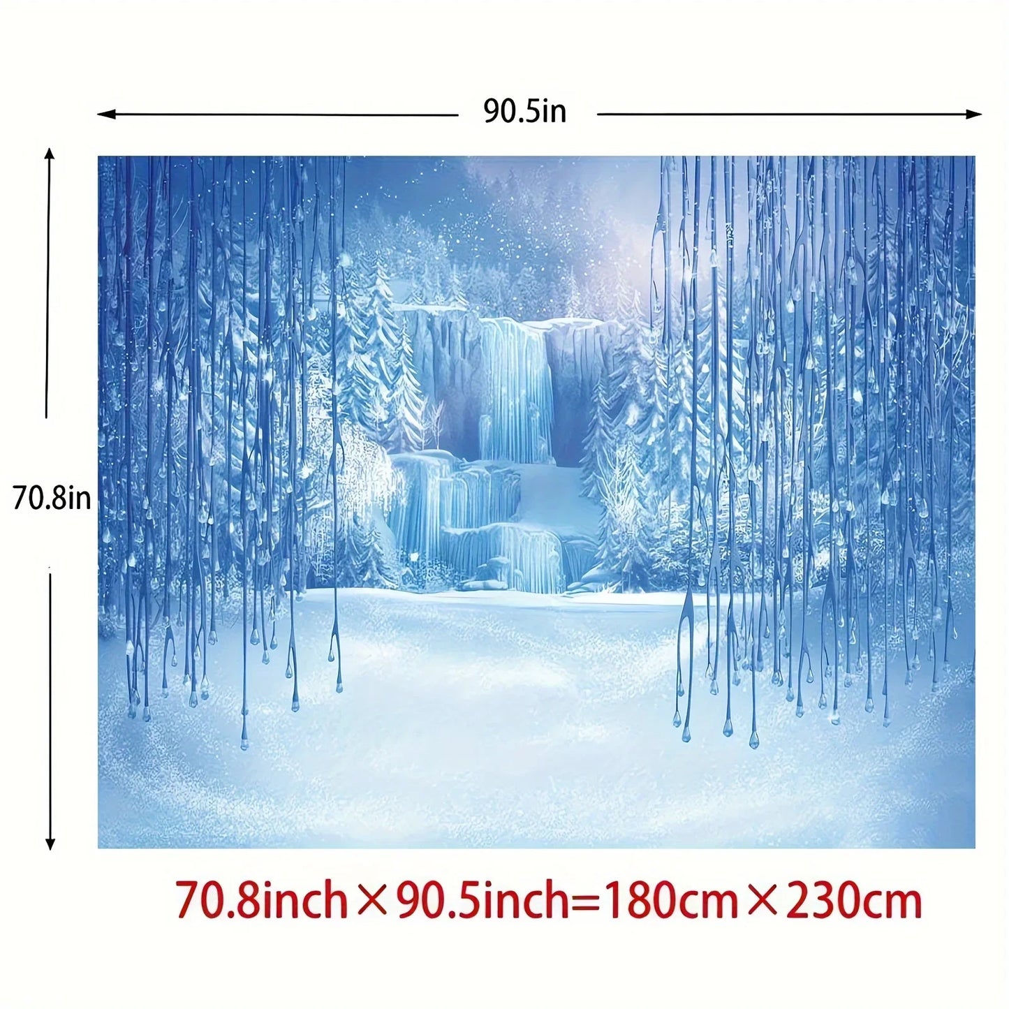 Winter Backdrop: Ice and Snow White World Photo Backdrop Christmas Winter Frozen Snow Ice Crystal Pendant