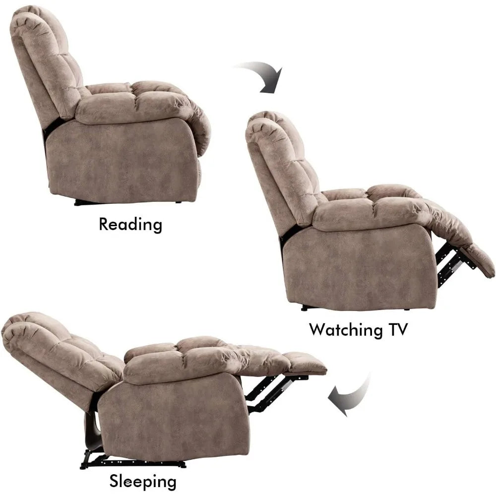 Living Room Recliners, for Living Room Overstuffed Breathable Fabric Reclining Chair Manual Sofas ,Livings Rooms Sofa Recliners