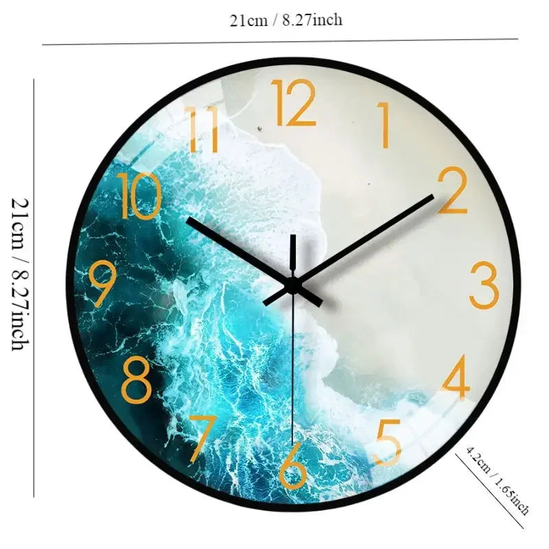 Elegant 8-inch wall clock in the style of modern fashion, perfect for any living room or office.