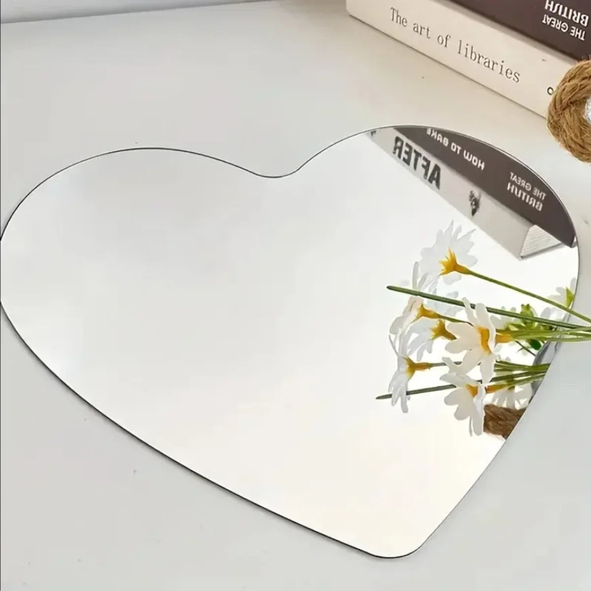 7.87 Inch Heart-shaped Irregular Bathroom Acrylic Shatterproof Mirrors, Non Glass Wall Mirror Decor for Bedroom, Living Room,