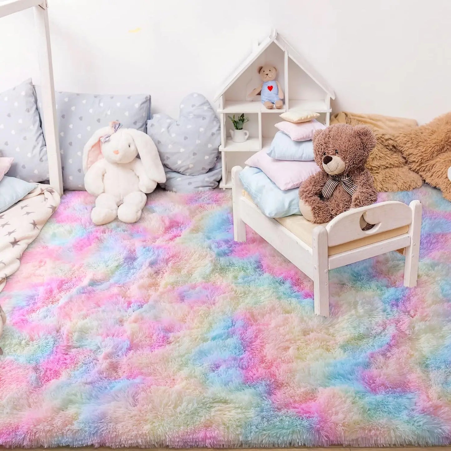 Noahas Fluffy Rugs for Bedroom Fuzzy Area Rugs for Living Room Soft Kids Carpet Non Slip Rugs for Hardwood Floors Room Decor