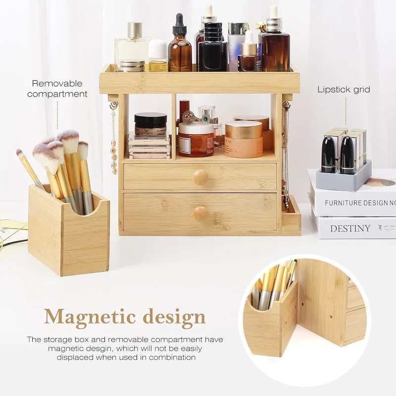 Multi-Function Make-Up Box Stand for Vanity, Desk, and Bathroom