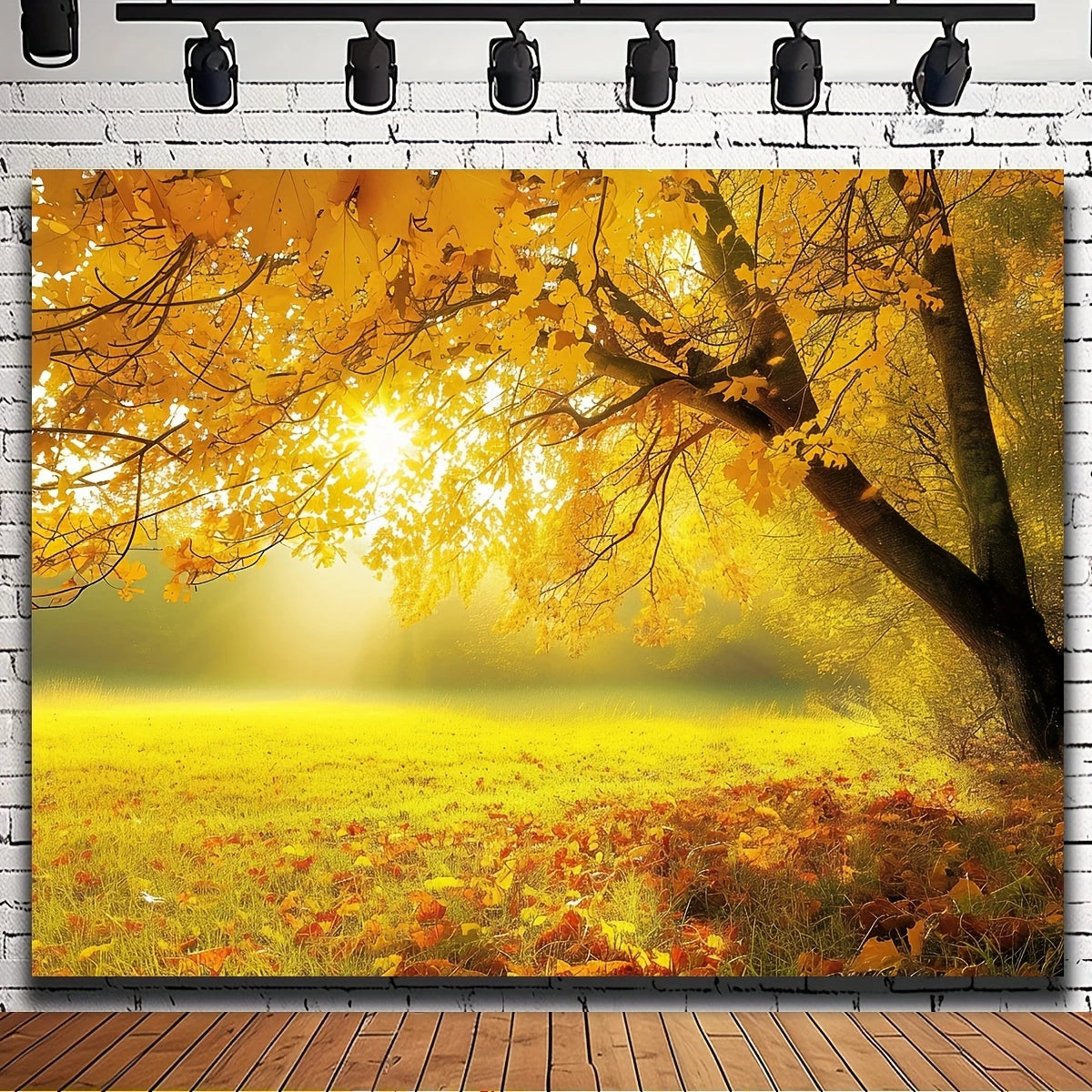 Autumn Golden Maple Background Photo Prop, Wall Decoration