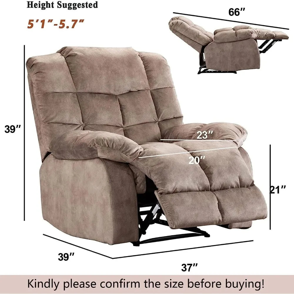 Living Room Recliners, for Living Room Overstuffed Breathable Fabric Reclining Chair Manual Sofas ,Livings Rooms Sofa Recliners