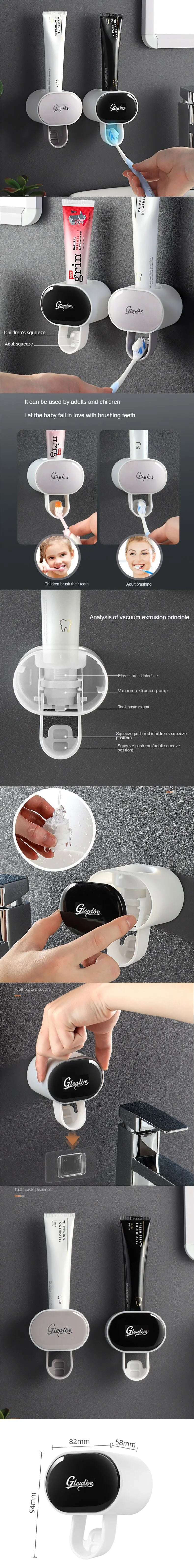 1pc Wall Mounted Automatic Toothpaste Squeezer and Toothbrush Holder - Convenient and Hygienic Bathroom Accessory