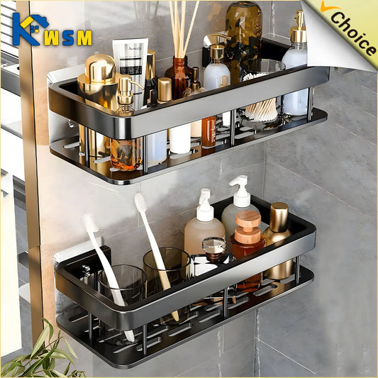 Self-Adhesive Bathroom Cosmetic Shelf Storage Rack Organizer