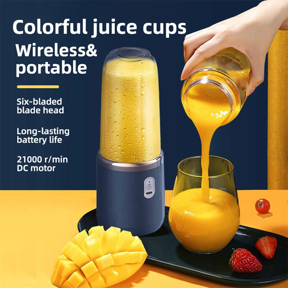 Portable Small Electric Juicer with Stainless Steel Blades