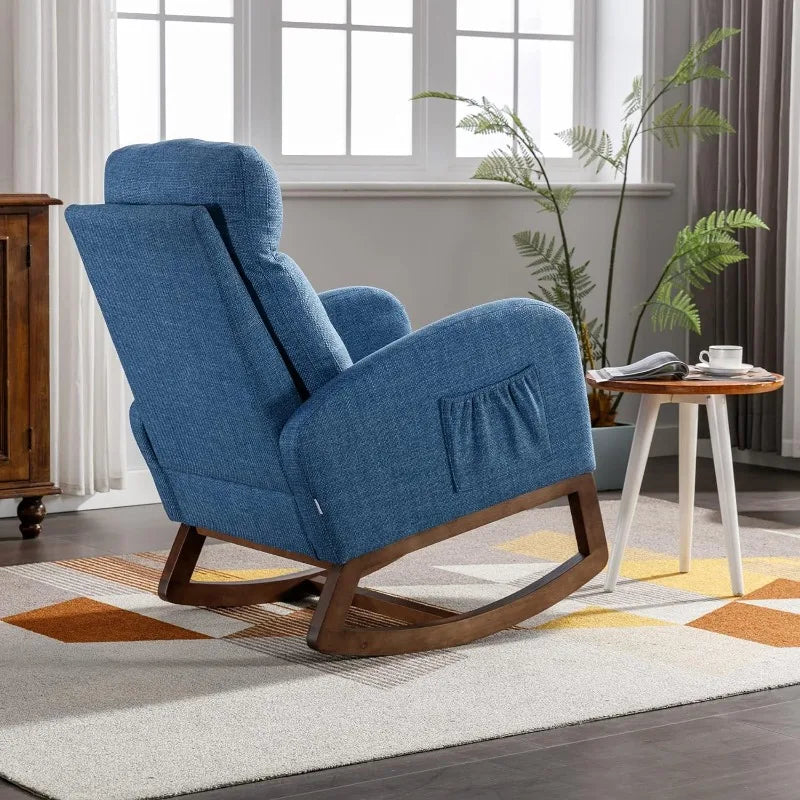 Tall Back Upholstery  Rocking Chair