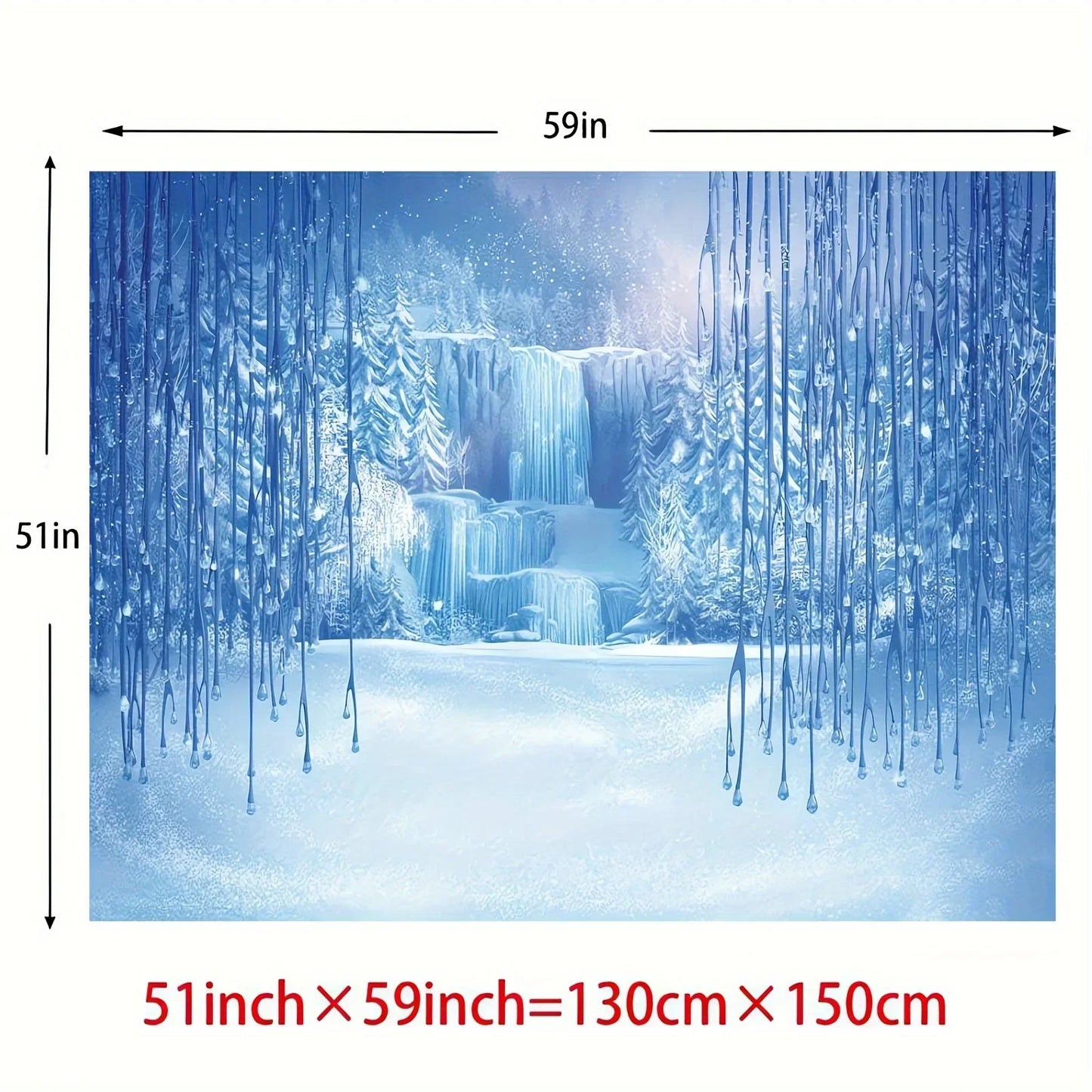 Winter Backdrop: Ice and Snow White World Photo Backdrop Christmas Winter Frozen Snow Ice Crystal Pendant