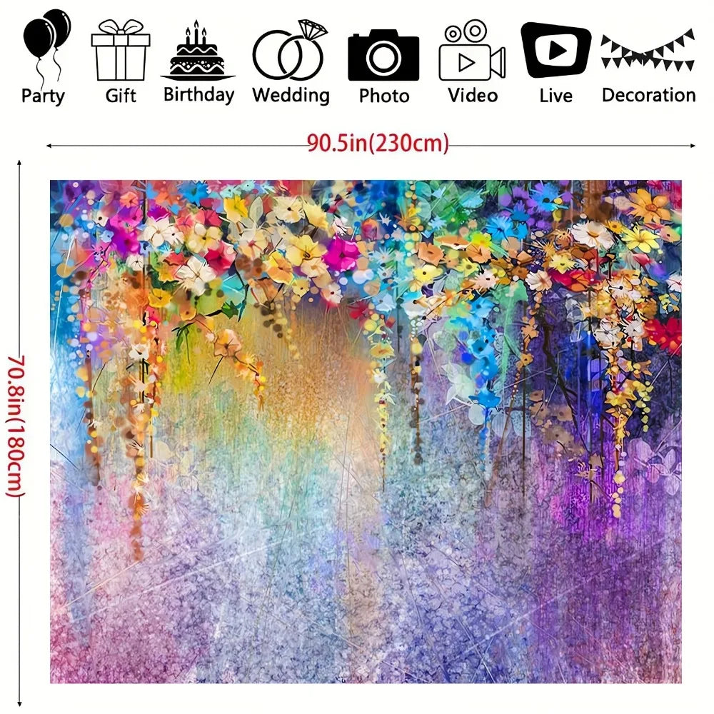 Flower background Wedding theme Photography Background Fantasy colorful flowers wedding birthday party background