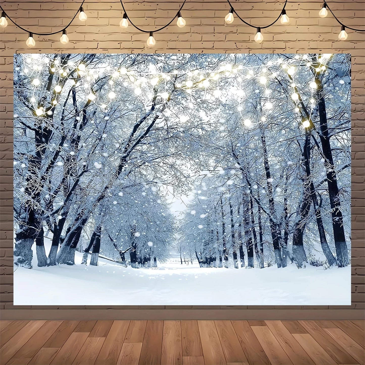 Christmas background Winter Snow background Winter forest background Christmas, birthday party decoration supplies